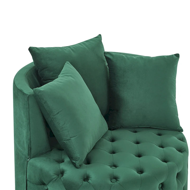 Fauteuil d'appoint capitonné pivotant Green Modern 30