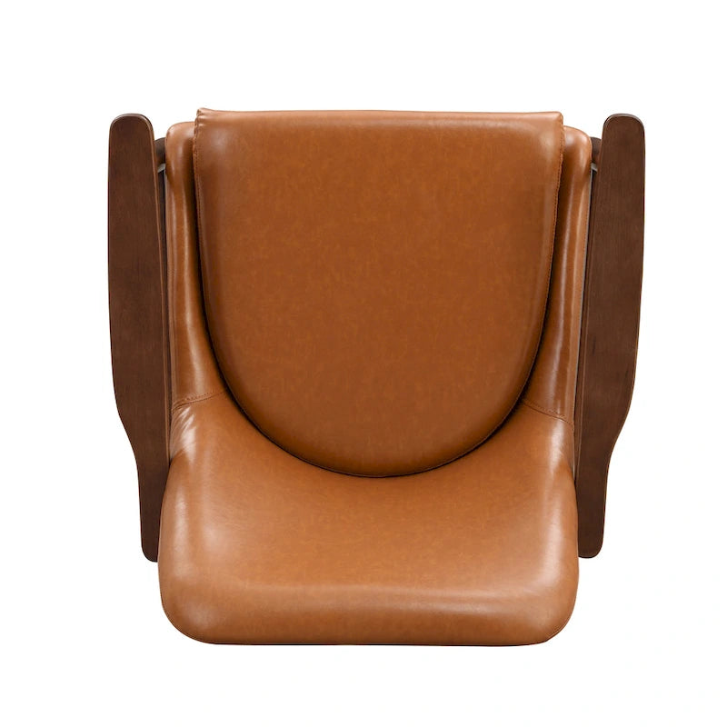 Fauteuil de salon en similicuir marron 29.2 avec pieds fuselés