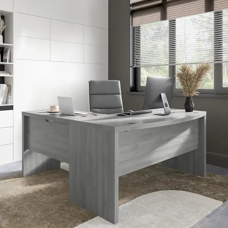 Bureau d'angle en L avec devant incurvé