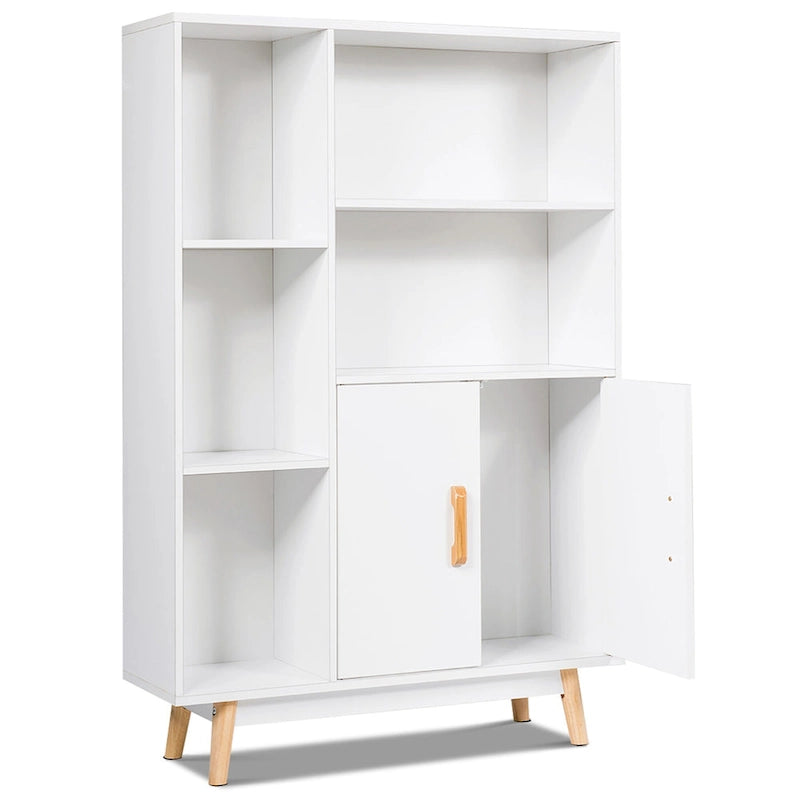 Meuble de rangement au sol, étagère bibliothèque autoportante en bois