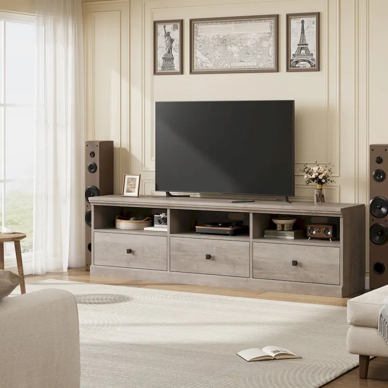 Meuble TV pour téléviseur de 75 pouces, meuble de divertissement avec tiroir de rangement - 65 pouces