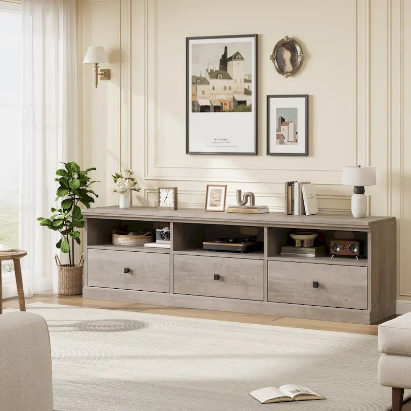 Meuble TV pour téléviseur de 75 pouces, meuble de divertissement avec tiroir de rangement - 65 pouces