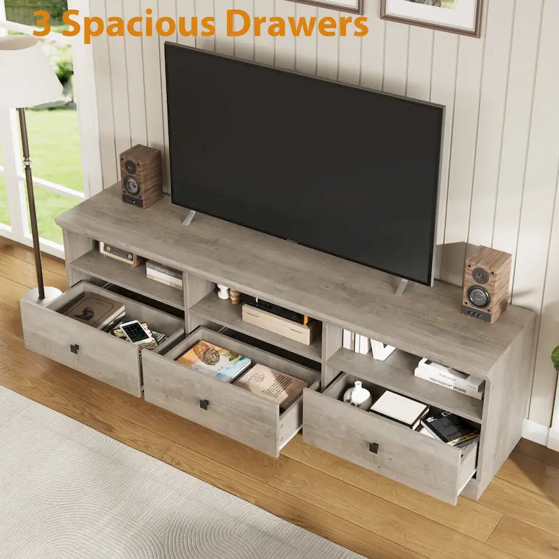 Meuble TV pour téléviseur de 75 pouces, meuble de divertissement avec tiroir de rangement - 65 pouces