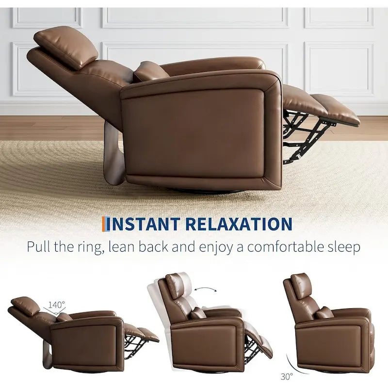 Fauteuil inclinable manuel, fauteuil inclinable, à bascule et pivotant à 360° avec dossier ergonomique