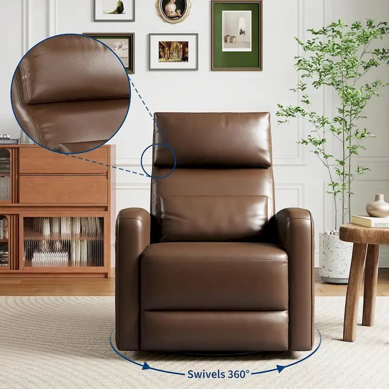 Fauteuil inclinable manuel, fauteuil inclinable, à bascule et pivotant à 360° avec dossier ergonomique
