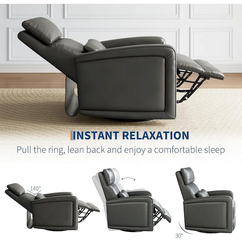 Fauteuil inclinable manuel, fauteuil inclinable, à bascule et pivotant à 360° avec dossier ergonomique