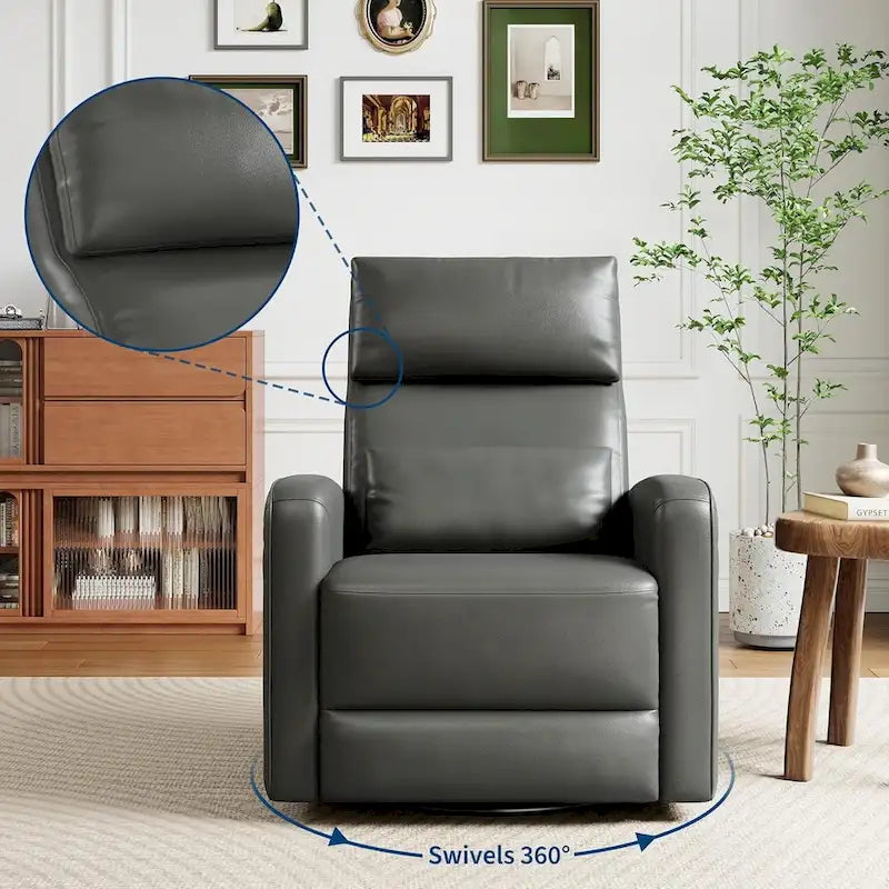 Fauteuil inclinable manuel, fauteuil inclinable, à bascule et pivotant à 360° avec dossier ergonomique