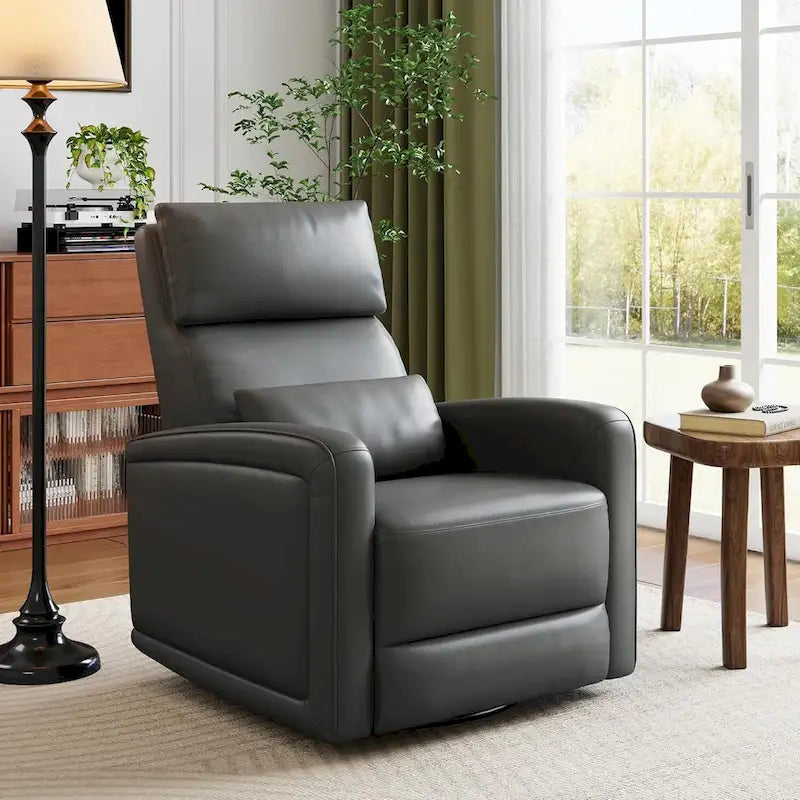 Fauteuil inclinable manuel, fauteuil inclinable, à bascule et pivotant à 360° avec dossier ergonomique