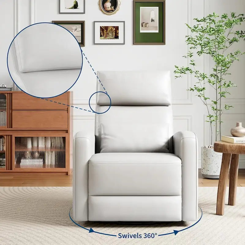 Fauteuil inclinable manuel, fauteuil inclinable, à bascule et pivotant à 360° avec dossier ergonomique