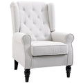 Fauteuil d'appoint capitonné à dossier haut 29,3 po blanc crème