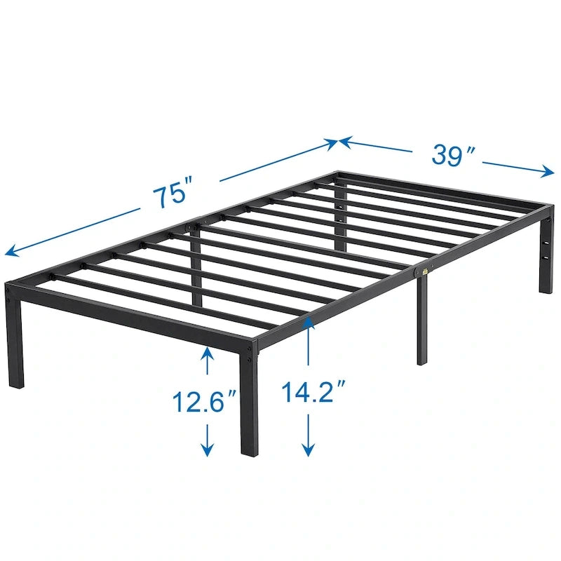 Structure de lit en métal pour enfants – Options double/grand/très grand/california king