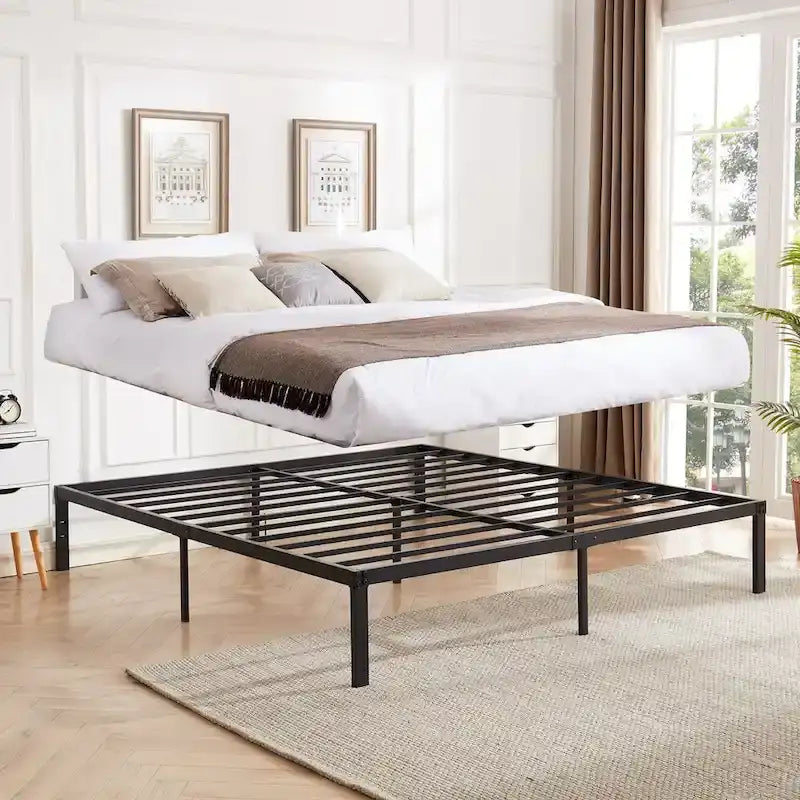 Structure de lit en métal pour enfants – Options double/grand/très grand/california king