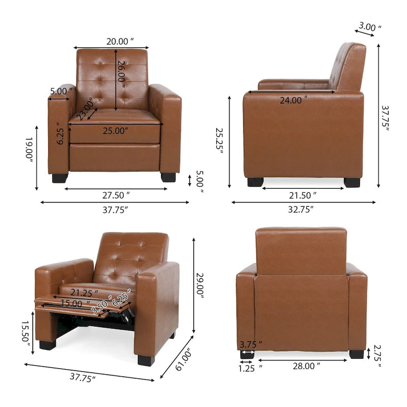 Fauteuil inclinable à pousser rembourré