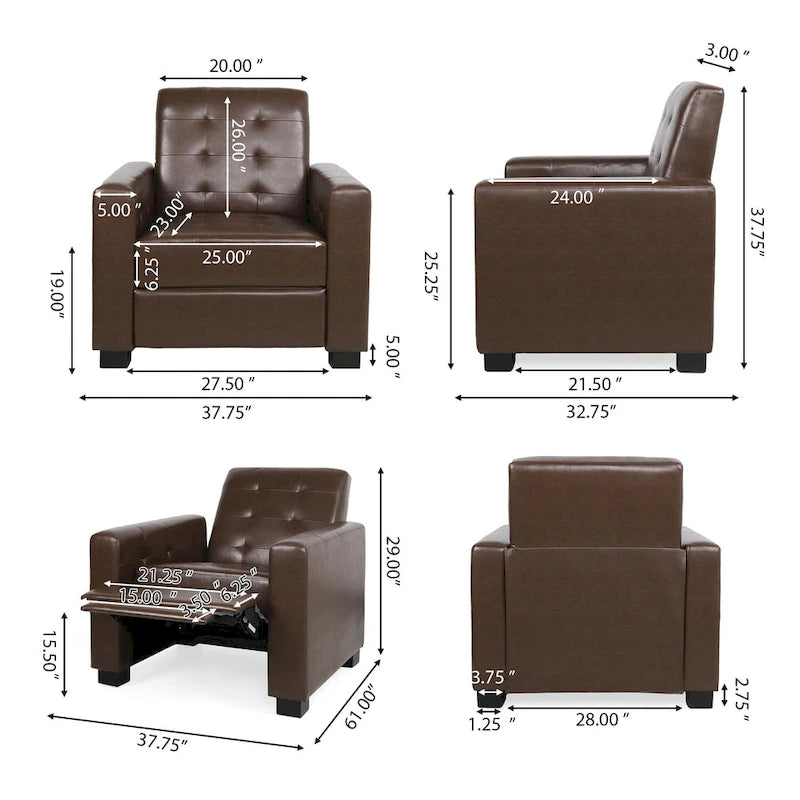 Fauteuil inclinable à pousser rembourré