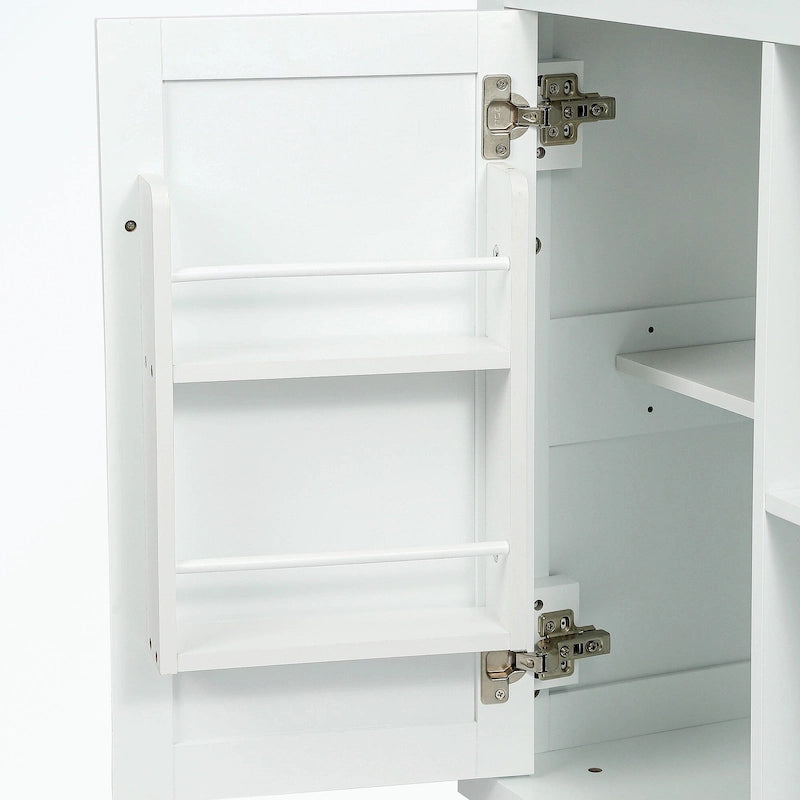Chariot de cuisine à 5 roues avec armoire de rangement et 3 tiroirs