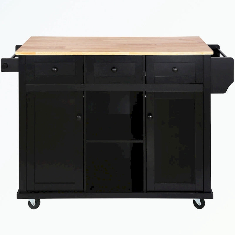 Chariot de cuisine à 5 roues avec armoire de rangement et 3 tiroirs
