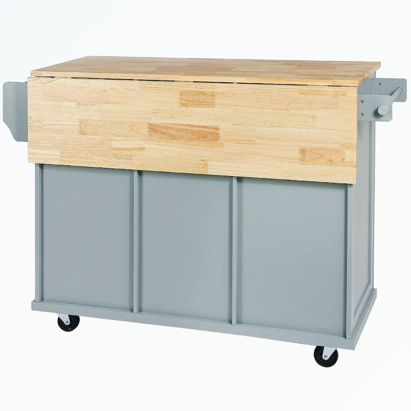 Chariot de cuisine à 5 roues avec armoire de rangement et 3 tiroirs