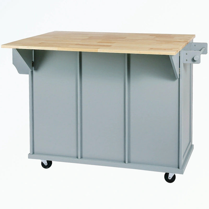 Chariot de cuisine à 5 roues avec armoire de rangement et 3 tiroirs