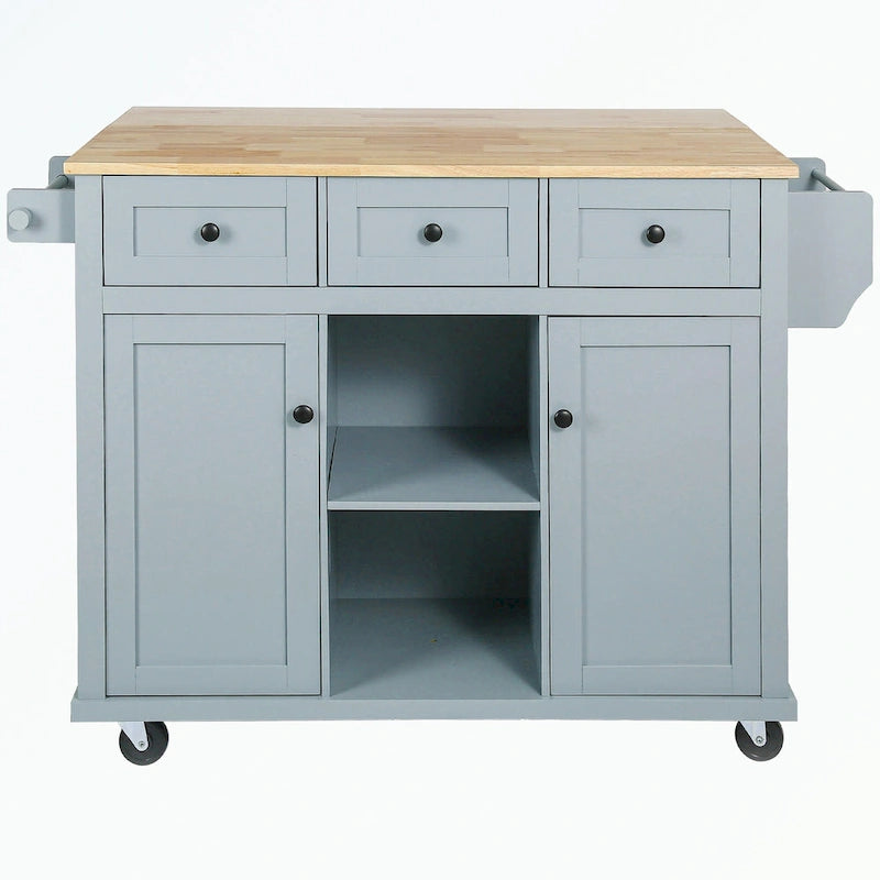 Chariot de cuisine à 5 roues avec armoire de rangement et 3 tiroirs