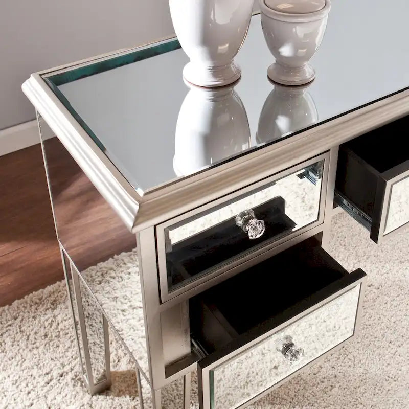 Console en verre miroir contemporaine