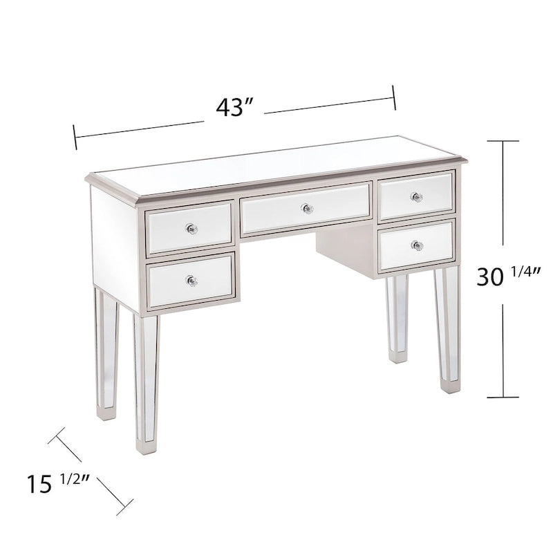 Console en verre miroir contemporaine