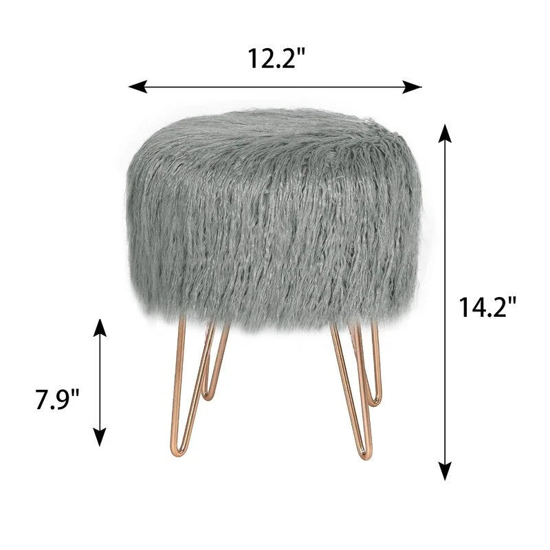 Tabouret de Maquillage en Fauteuil avec Repose-Pieds Moelleux et Pouf de Rangement