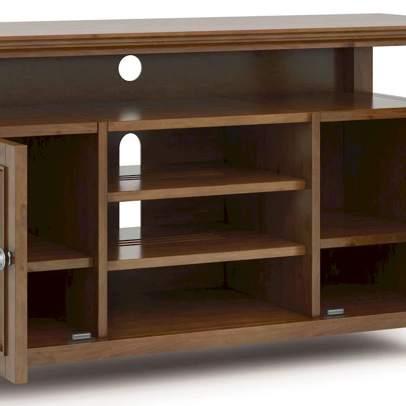 Meuble TV de transition en bois massif de 54 po de large - 54 larg. x 18,9 prof. x 31,9 haut.