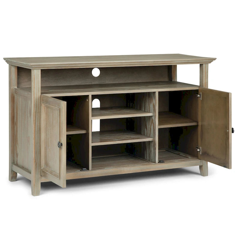 Meuble TV de transition en bois massif de 54 po de large - 54 larg. x 18,9 prof. x 31,9 haut.