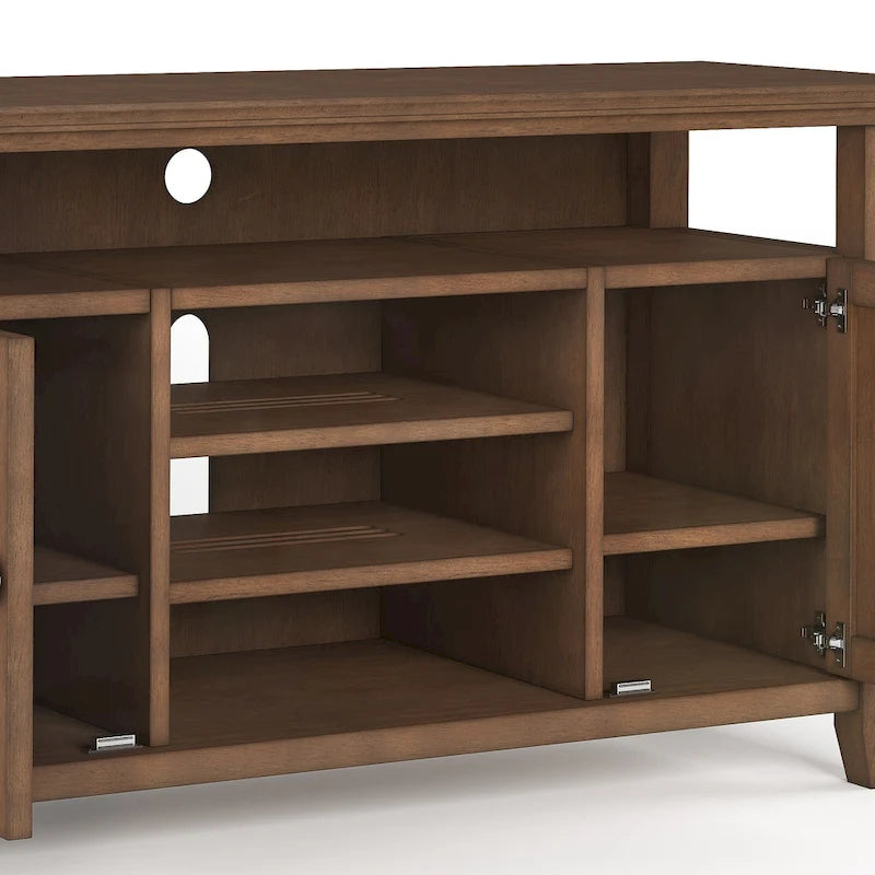 Meuble TV de transition en bois massif de 54 po de large - 54 larg. x 18,9 prof. x 31,9 haut.