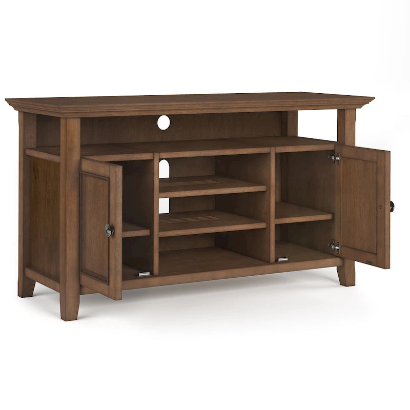 Meuble TV de transition en bois massif de 54 po de large - 54 larg. x 18,9 prof. x 31,9 haut.