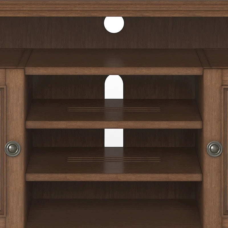 Meuble TV de transition en bois massif de 54 po de large - 54 larg. x 18,9 prof. x 31,9 haut.