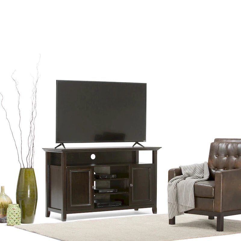 Meuble TV de transition en bois massif de 54 po de large - 54 larg. x 18,9 prof. x 31,9 haut.