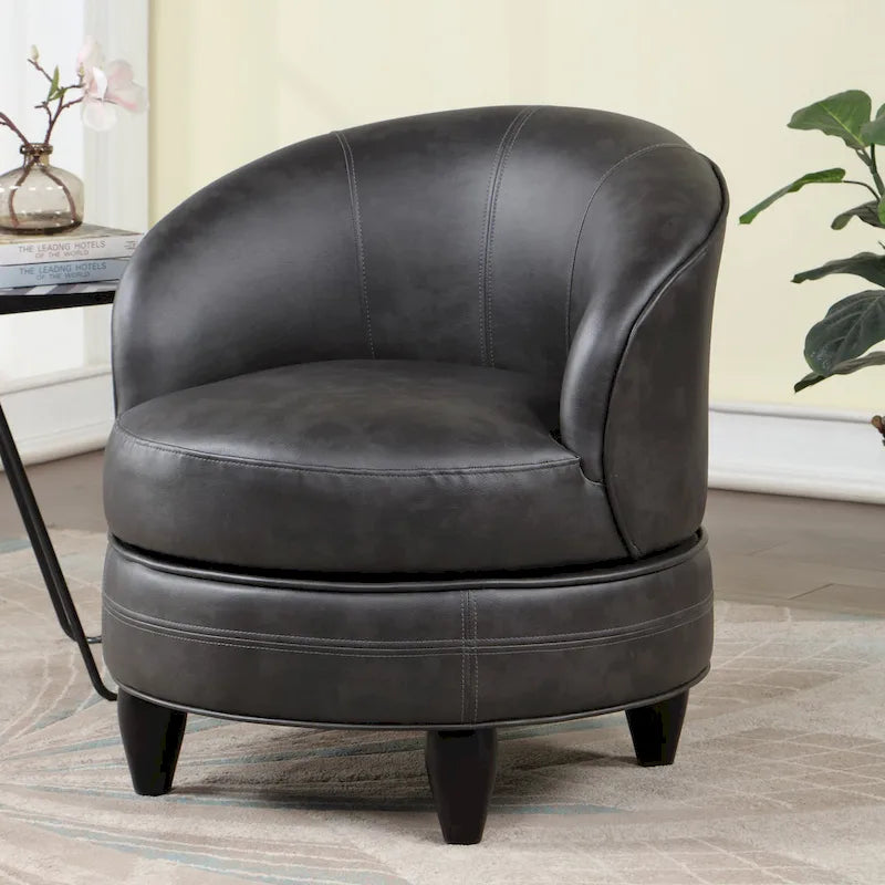 Fauteuil d'appoint pivotant en similicuir