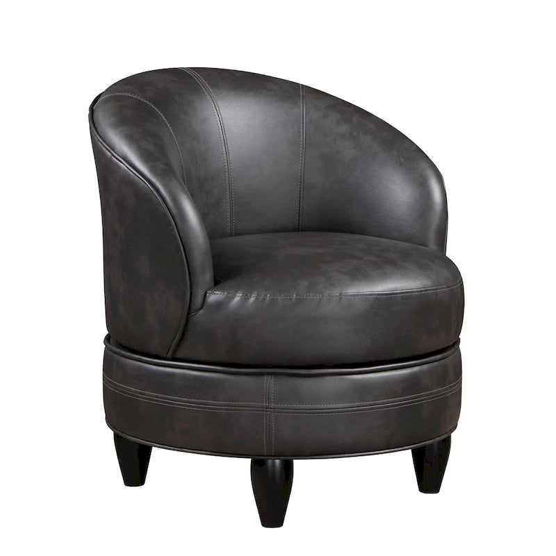 Fauteuil d'appoint pivotant en similicuir