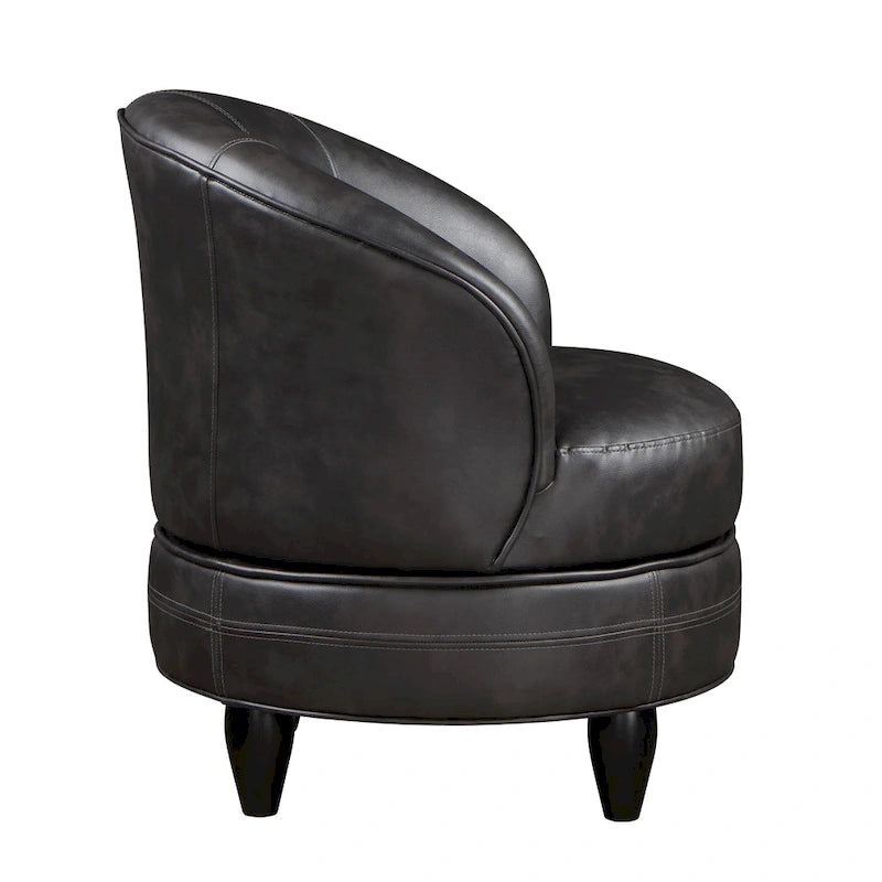 Fauteuil d'appoint pivotant en similicuir