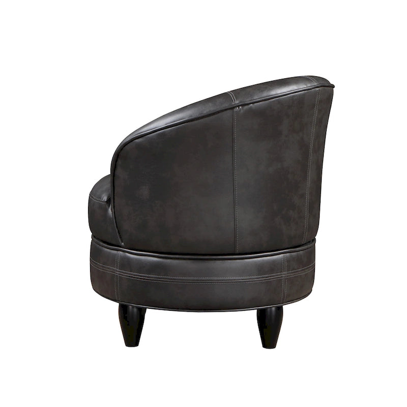 Fauteuil d'appoint pivotant en similicuir