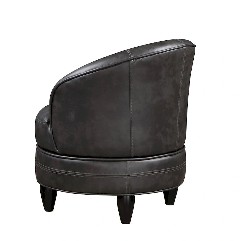 Fauteuil d'appoint pivotant en similicuir