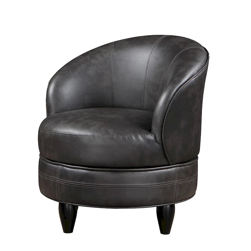 Fauteuil d'appoint pivotant en similicuir