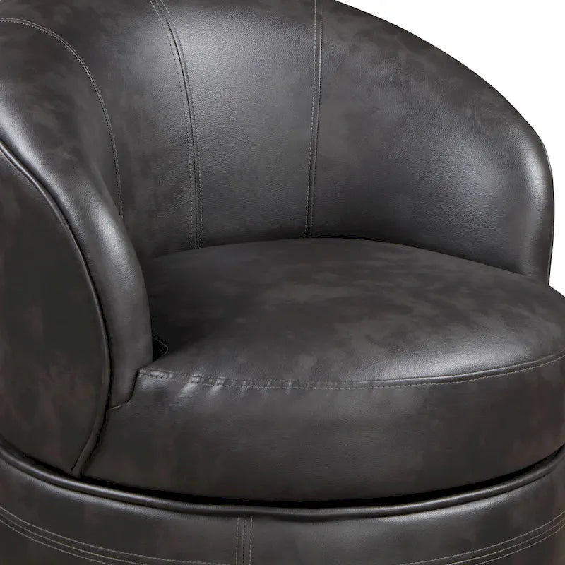 Fauteuil d'appoint pivotant en similicuir