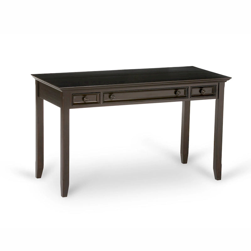 Bureau de transition en bois massif de 54 pouces de large, brun hickory