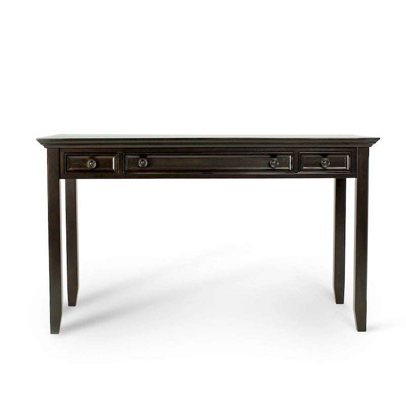Bureau de transition en bois massif de 54 pouces de large, brun hickory