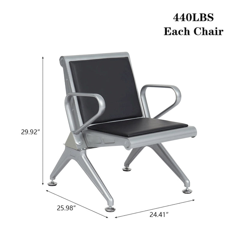 Fauteuils de salle d'attente en cuir PU - Banc d'accueil pour visiteurs