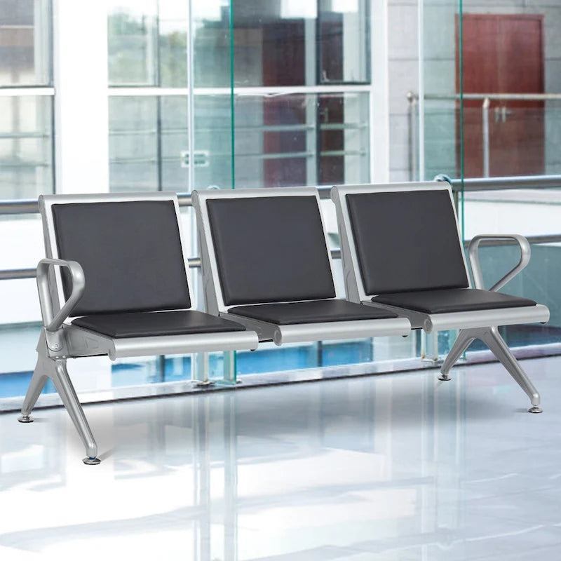 Fauteuils de salle d'attente en cuir PU - Banc d'accueil pour visiteurs