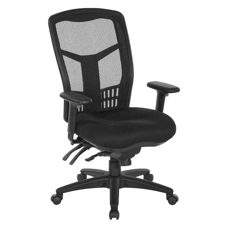 Fauteuil de bureau fixe en maille respirante noire