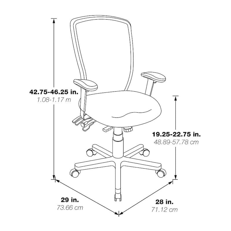 Fauteuil de bureau fixe en maille respirante noire