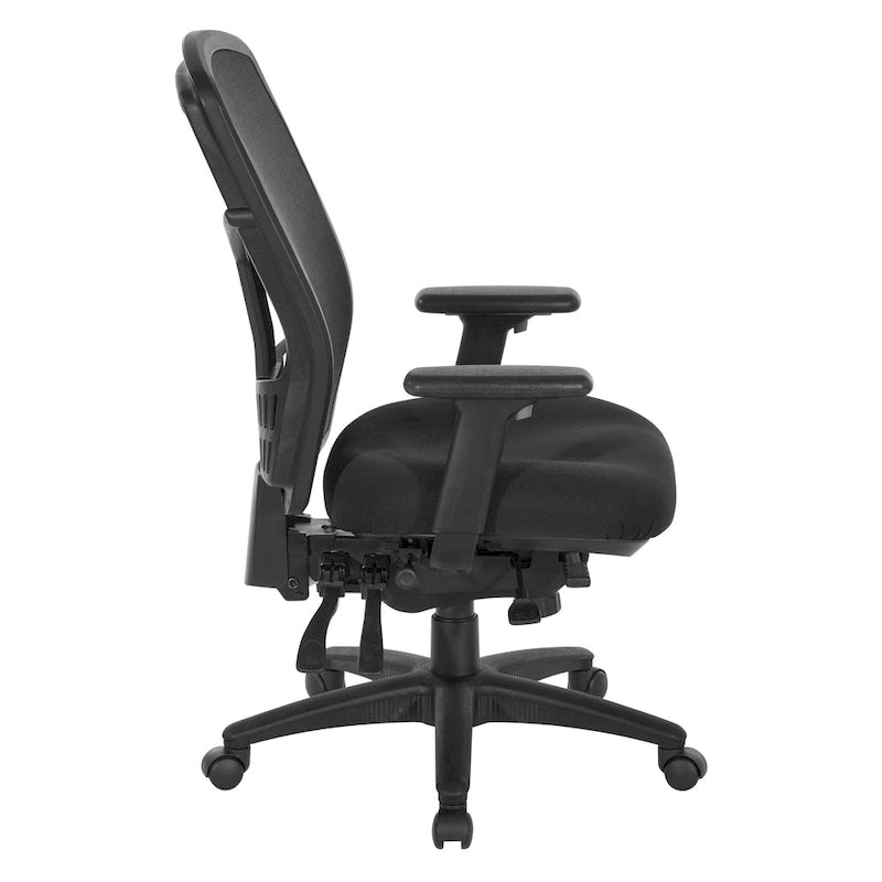 Fauteuil de bureau fixe en maille respirante noire
