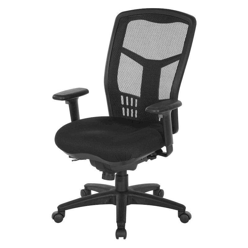 Fauteuil de bureau fixe en maille respirante noire