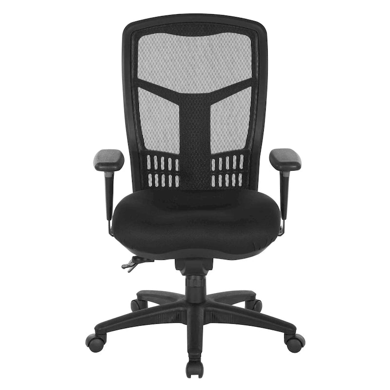 Fauteuil de bureau fixe en maille respirante noire