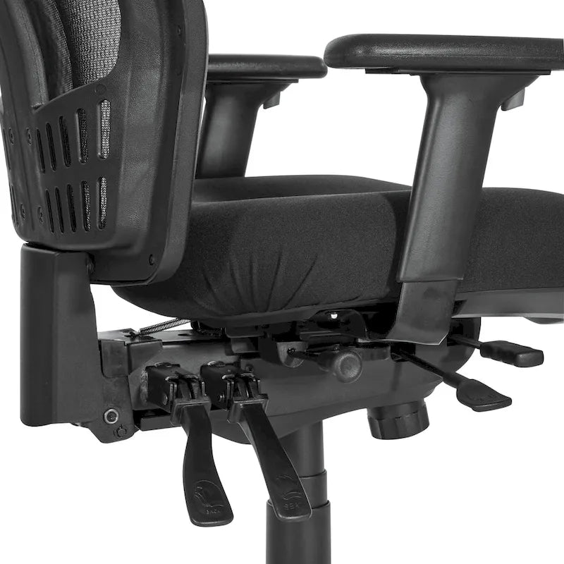 Fauteuil de bureau fixe en maille respirante noire