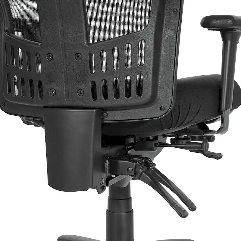 Fauteuil de bureau fixe en maille respirante noire
